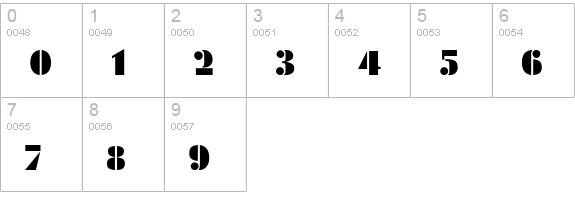 Futuri-Black-Normal numbers 0-9 preview