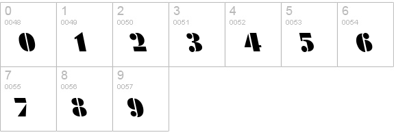 FuturistLeftyBlack Regular numbers 0-9 preview