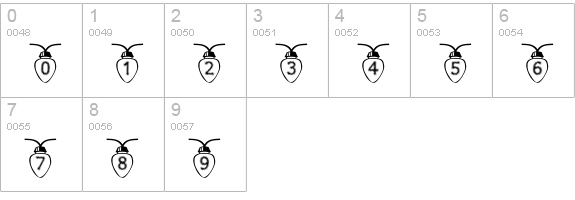 Fuzzy Xmas Lights numbers 0-9 preview