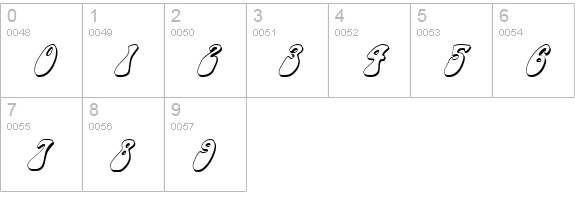 FZ JAZZY 14 3D ITALIC numbers 0-9 preview