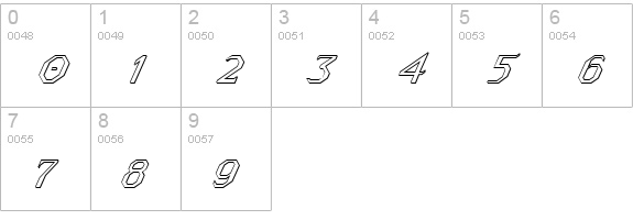FZ JAZZY 31 3D ITALIC numbers 0-9 preview