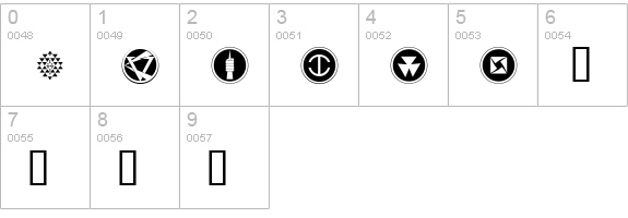 GalacticaBats numbers 0-9 preview