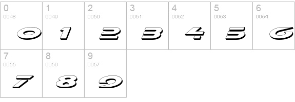 Galant Shadow Italic numbers 0-9 preview