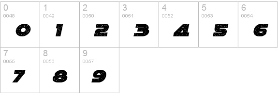 Galaxy 1 Condensed Italic numbers 0-9 preview