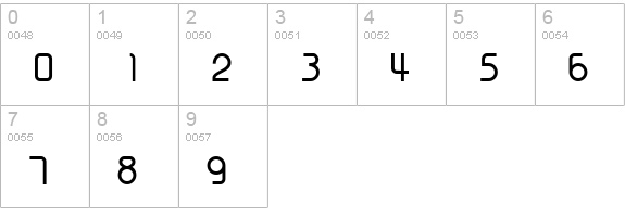 GalexicaMono Bold numbers 0-9 preview