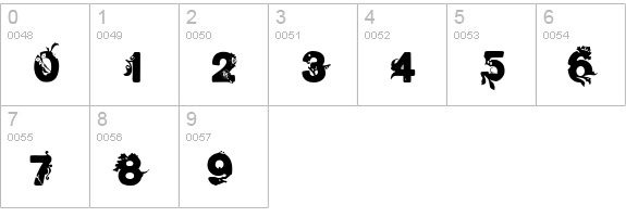 GardenTwoThirds numbers 0-9 preview