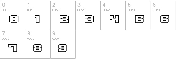 Gargantua BTN Outline numbers 0-9 preview