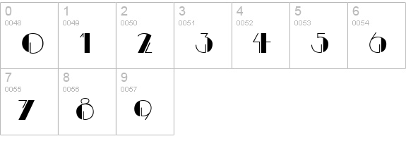 Gaslight Regular numbers 0-9 preview