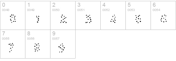 GaudiBlue Tile numbers 0-9 preview