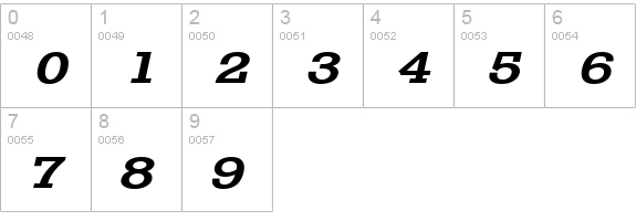 Geo 986 Extended Bold Italic numbers 0-9 preview