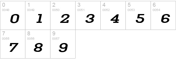 Geo Extended Bold Italic numbers 0-9 preview