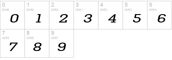 Geo Extended Italic numbers 0-9 preview