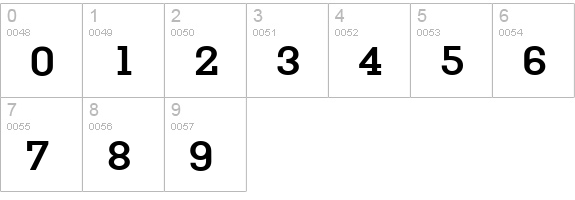 Geo Wide Bold numbers 0-9 preview