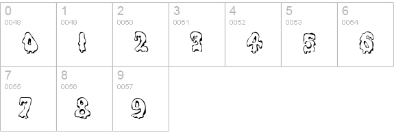 GhoulyCaps Regular numbers 0-9 preview