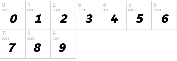Giacomo Heavy Italic numbers 0-9 preview