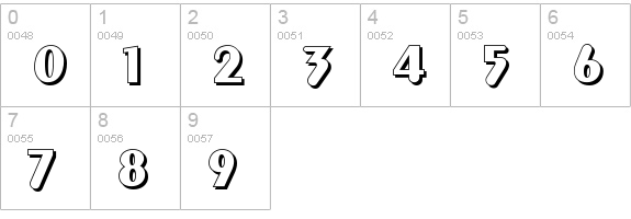 Gilgongo Ombre numbers 0-9 preview
