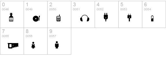 Ginger-Icons numbers 0-9 preview