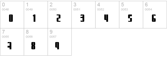Glaring numbers 0-9 preview