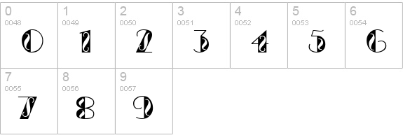 GlitzyCurl Regular numbers 0-9 preview
