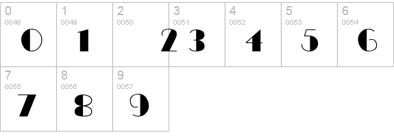 GLitzyPlain Regular numbers 0-9 preview