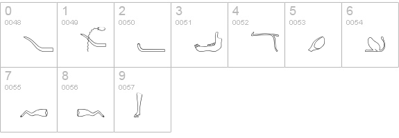 GlyphBasic B numbers 0-9 preview