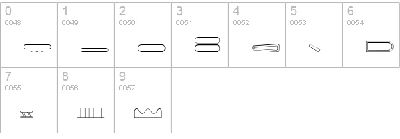 GlyphBasic C numbers 0-9 preview
