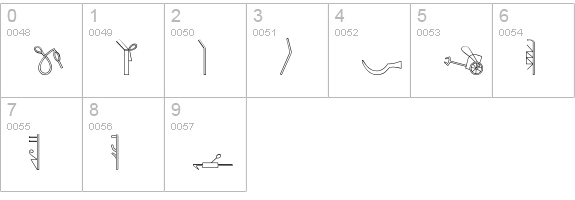 GlyphBasic D numbers 0-9 preview