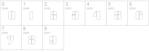 GlyphicSeriesOutline numbers 0-9 preview