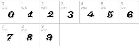 Goldstone Italic numbers 0-9 preview