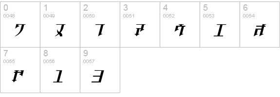 Golgotha Oblique J. numbers 0-9 preview