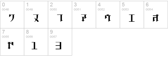 Golgotha Regular J. numbers 0-9 preview