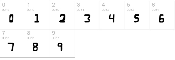 Goose Neck Regular numbers 0-9 preview