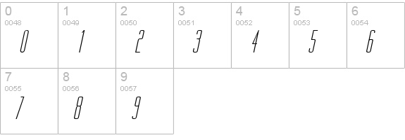 Gorgio Italic numbers 0-9 preview