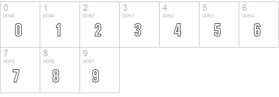GothicOutTitD numbers 0-9 preview