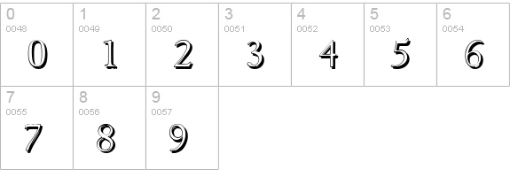 GouditaShadow-Light-Regular numbers 0-9 preview