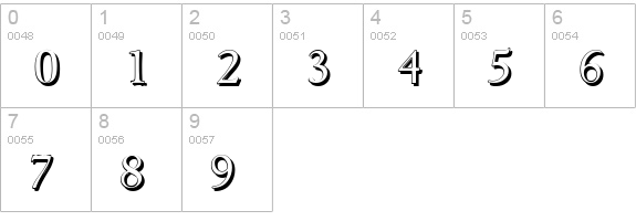 GouditaShadow-Regular numbers 0-9 preview