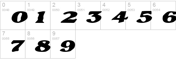 GrantExtended Oblique numbers 0-9 preview