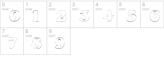GrantOutline numbers 0-9 preview