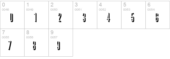 GraphikShadow numbers 0-9 preview