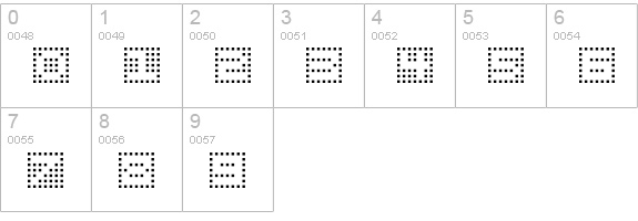 Gridder-NEG numbers 0-9 preview