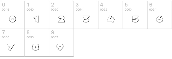 Griffin-Shaded numbers 0-9 preview