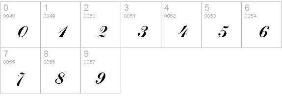 Grimpar Regular numbers 0-9 preview