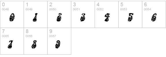 GrooveyCracked Italic numbers 0-9 preview