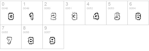 Grunge Puddles numbers 0-9 preview