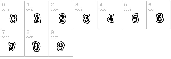 GrungeTastik numbers 0-9 preview