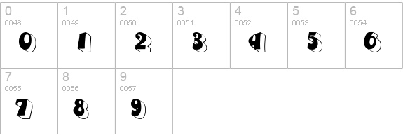 GummyDisplay numbers 0-9 preview