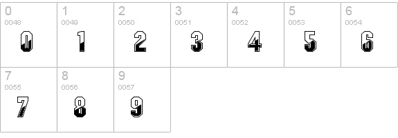 Gunmetal Regular numbers 0-9 preview