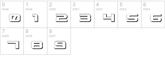 Gunship Shadow numbers 0-9 preview