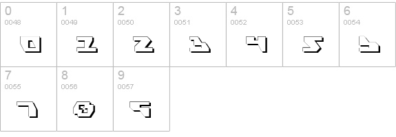 Gyrfalcon 3D numbers 0-9 preview