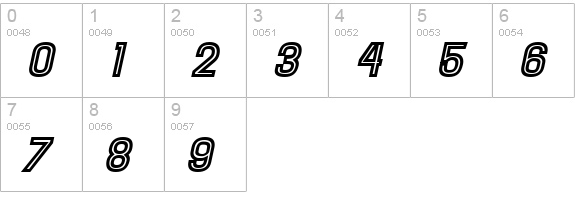 Hallandale Inline Italic JL numbers 0-9 preview